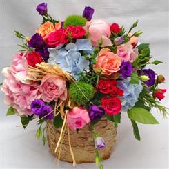 Summer Birch Basket Arrangement